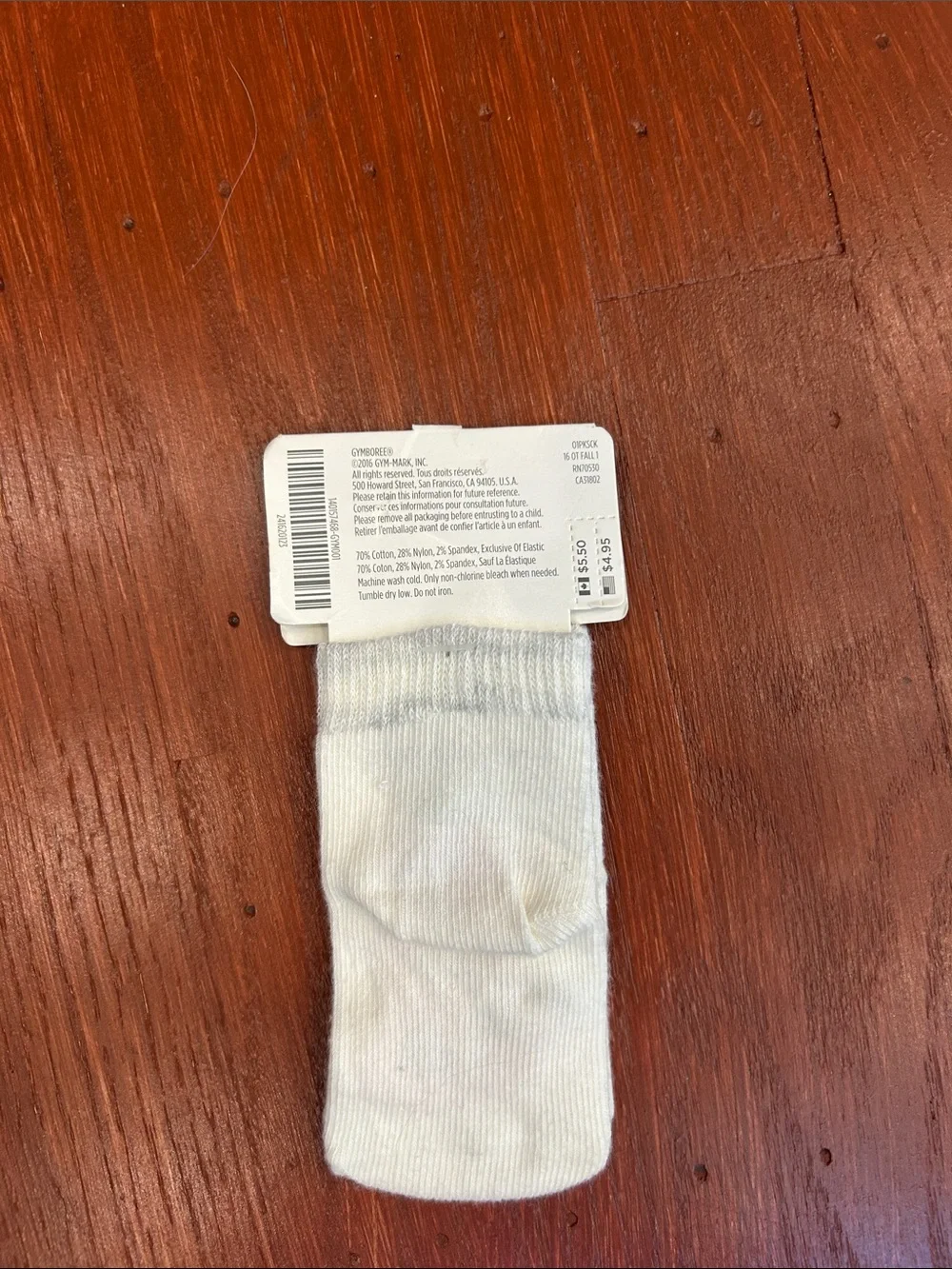 Gymboree White Baby Socks with Orange Pumpkin Stack